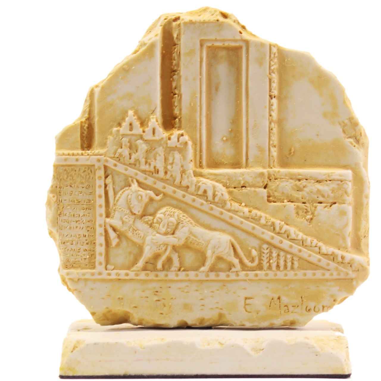 Price and Buy Ancient Persian-Inspired Legendary Inscription Replica with Lion Attack Design