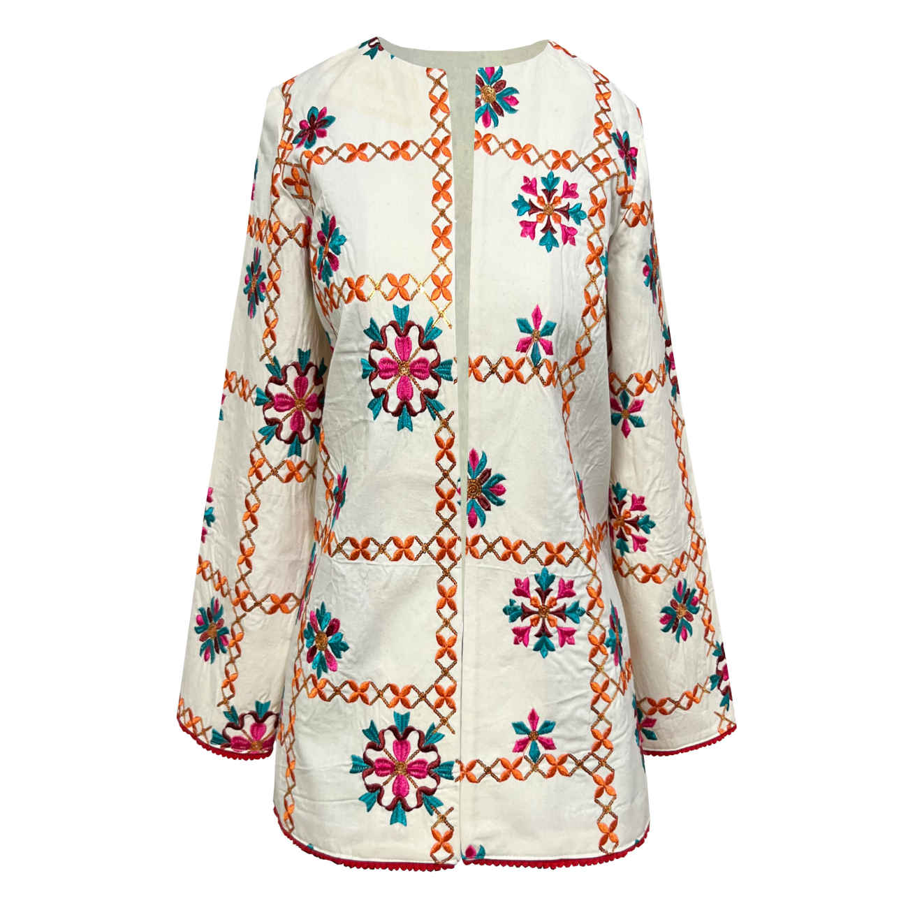 Price and Buy Artfully Embroidered Cream Manto – Inspired by Persian Needlework_69033cad3316d.jpeg Price and Buy Artfully Embroidered Cream Manto – Inspired by Persian Needlework - Image 1