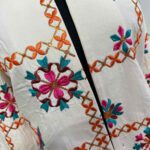 Price and Buy Artfully Embroidered Cream Manto – Inspired by Persian Needlework - Image 5