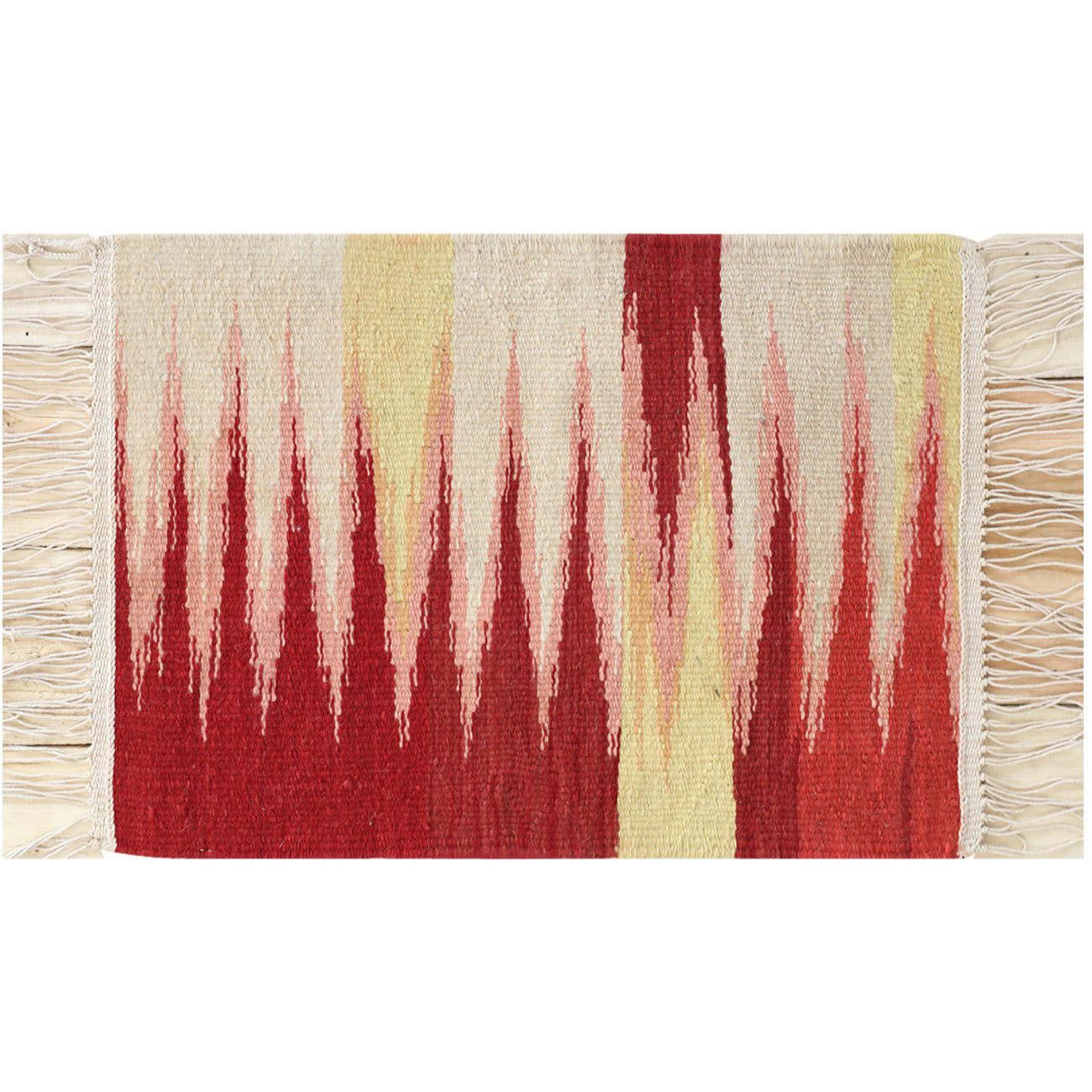 Price and Buy Artisanal Persian Wool Kilim Rug Handwoven Abstract Red - Image 3