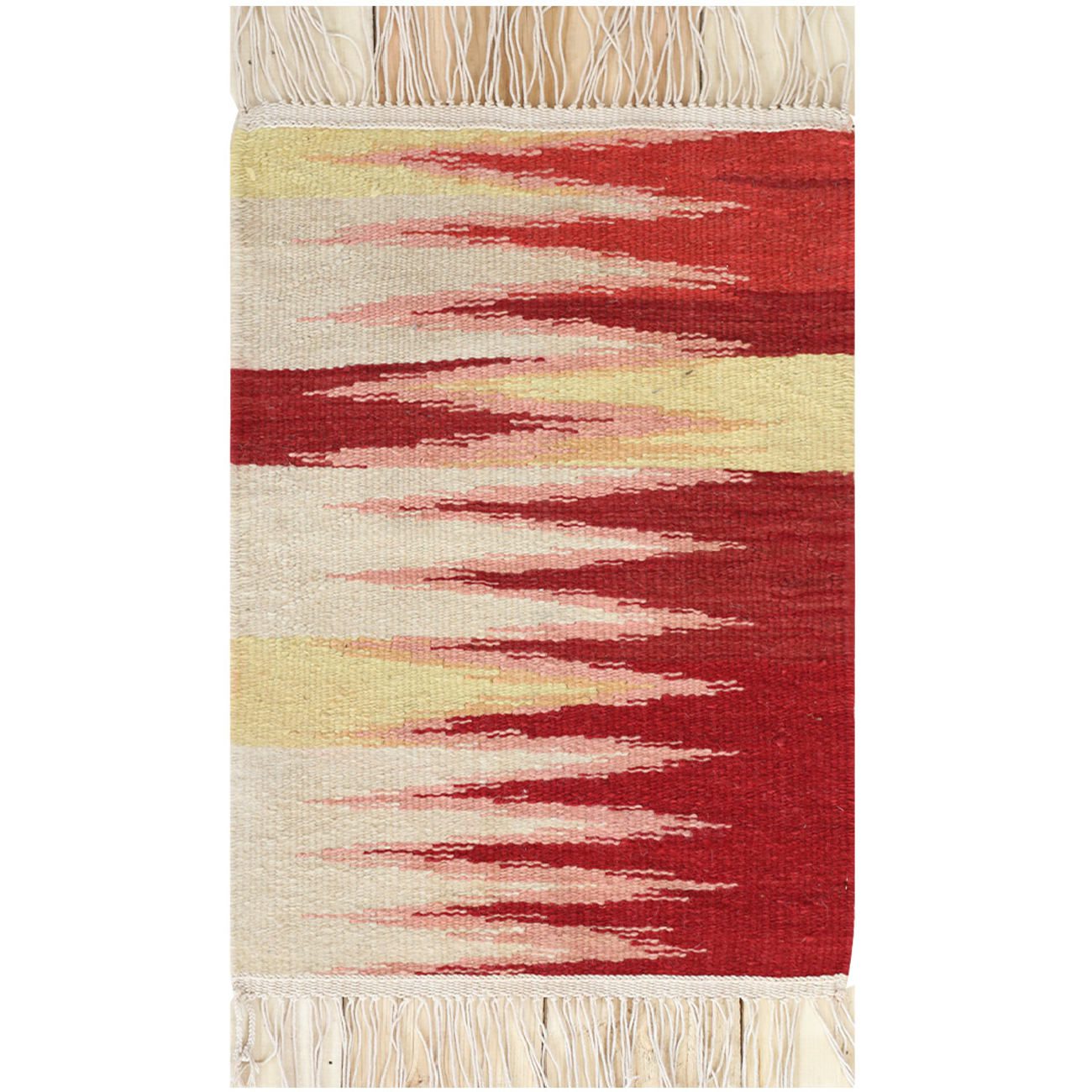 Price and Buy Artisanal Persian Wool Kilim Rug Handwoven Abstract Red - Image 4