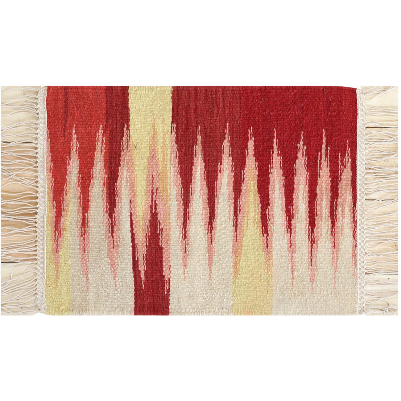 Price and Buy Artisanal Persian Wool Kilim Rug Handwoven Abstract Red - Image 5