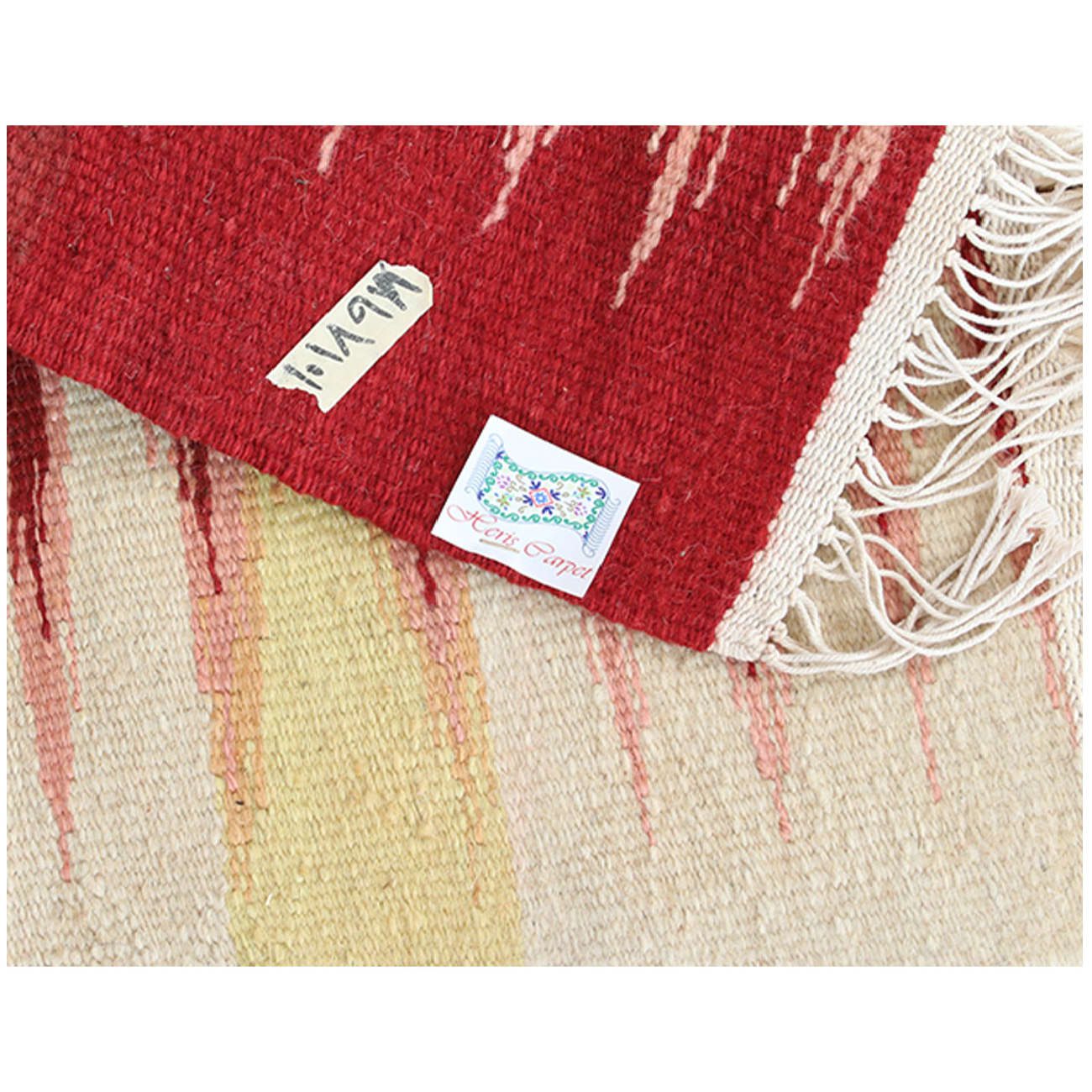 Price and Buy Artisanal Persian Wool Kilim Rug Handwoven Abstract Red - Image 6