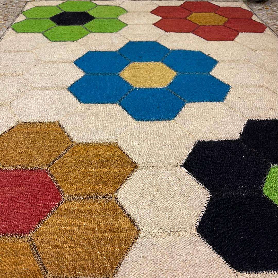 Price and Buy Artisanal Persian Wool Kilim Rug Handwoven Floral Cream - Image 3