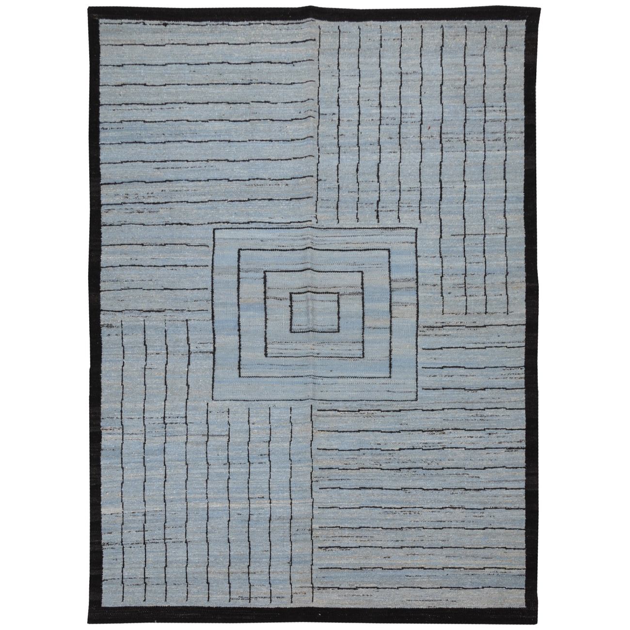 Price and Buy Artisanal Persian Wool Kilim Rug Handwoven in Fars Striped Gray
