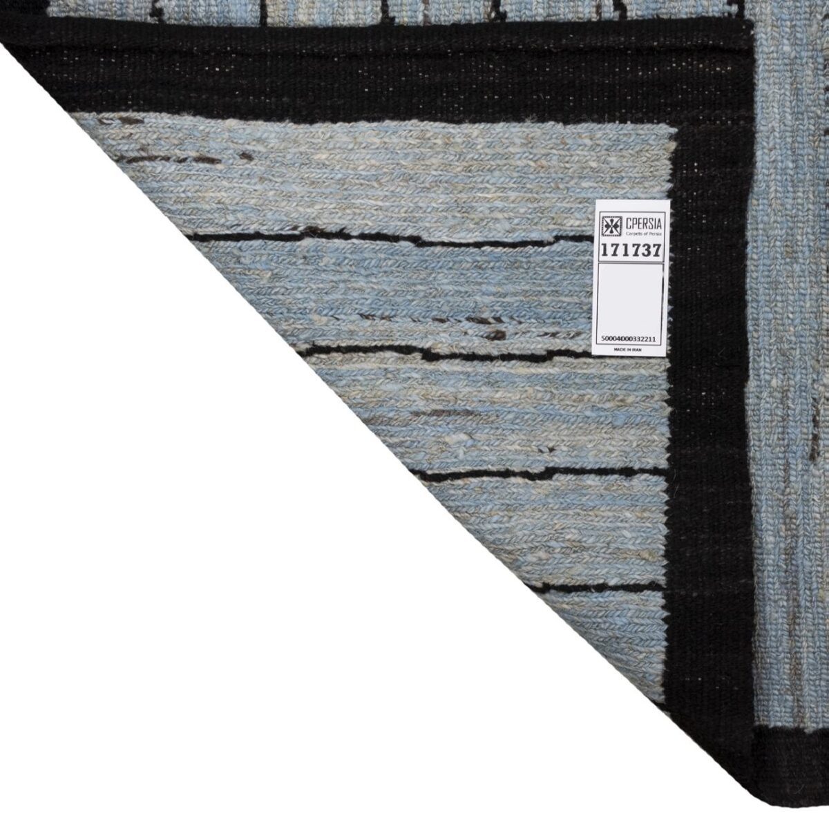 Price and Buy Artisanal Persian Wool Kilim Rug Handwoven in Fars Striped Gray - Image 6
