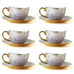 Price and Buy Artistic Classic Porcelain Tea Set with Golden Detailing – Sophisticated & Elegant Dining Experience