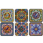 Price and Buy Artistic Coaster Set – Tile Model with Bird & Flower Design Pack of 6