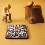 Price and Buy Artistic Coaster Set – Tile Model with Floral Design Pack of 6 - Image 3