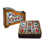 Price and Buy Artistic Coaster Set – Tile Model with Floral Design Pack of 6 - Image 4