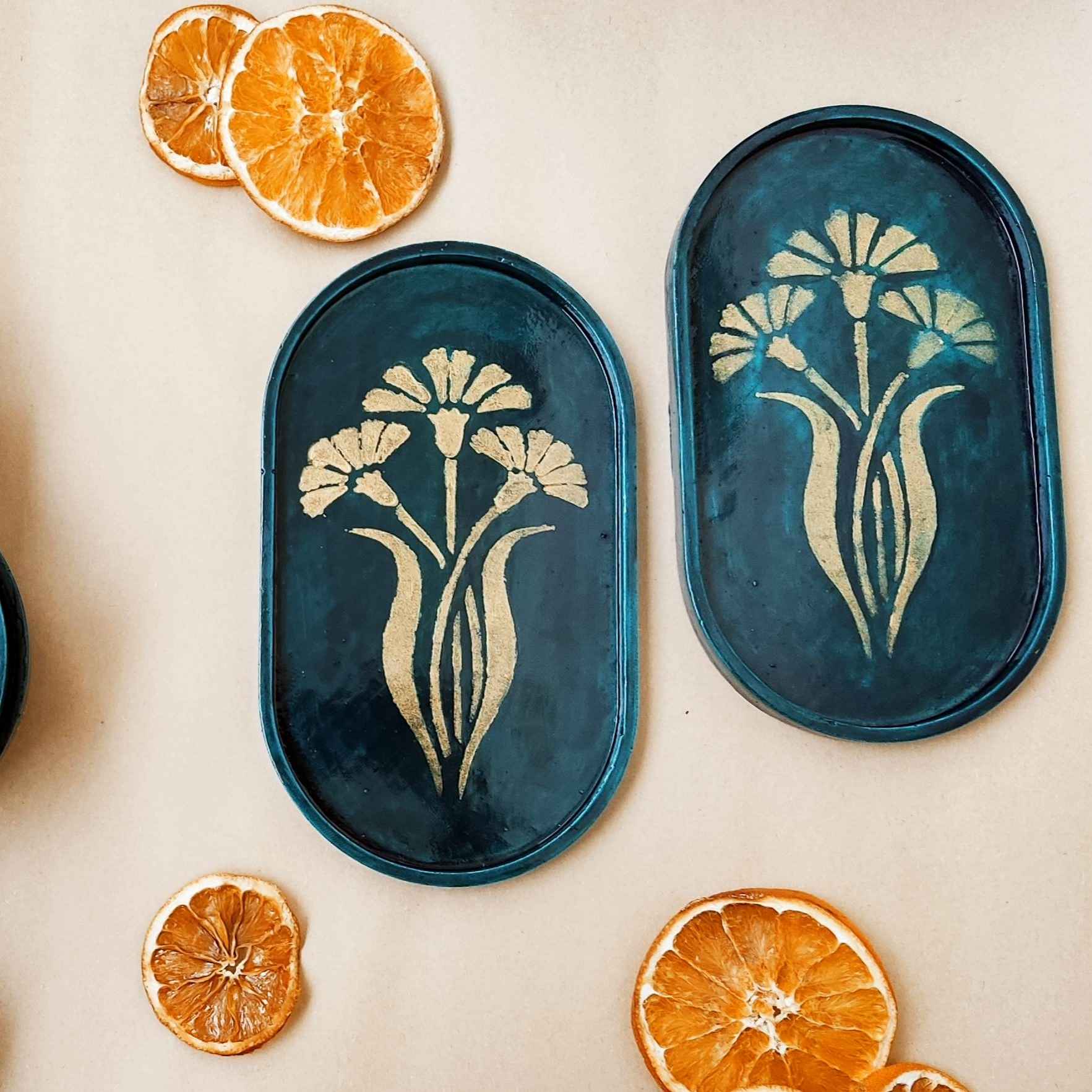 Price and Buy Artistic Concrete Serving Tray with Floral Design - Image 4