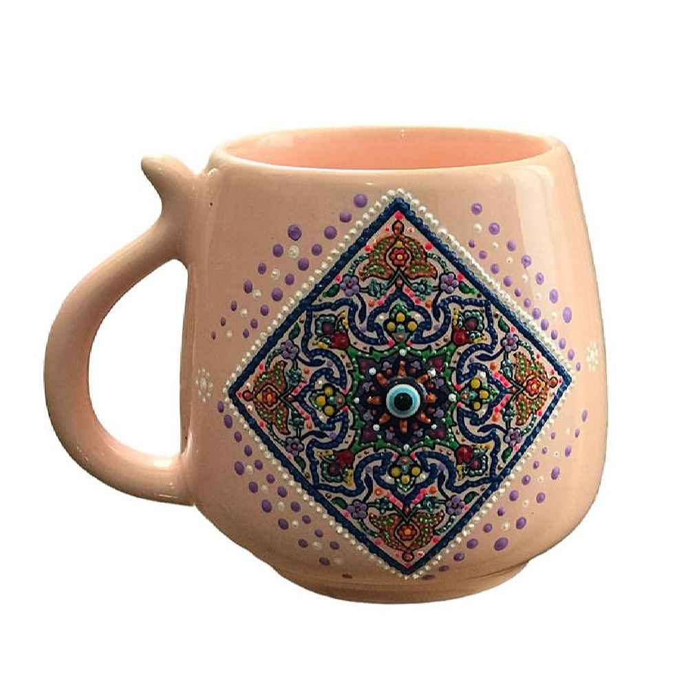 Price and Buy Artistic Handcrafted Ceramic Mug – Dot Art Pattern, Taha Model