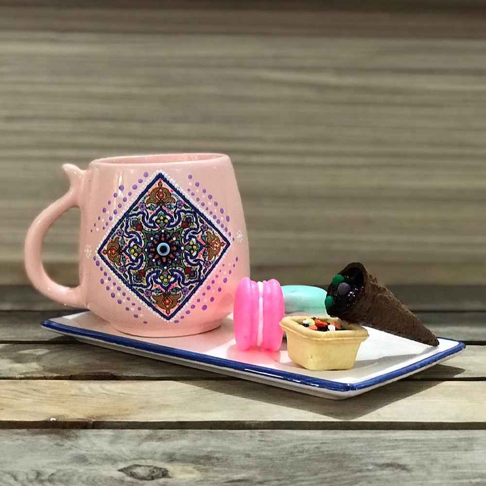Price and Buy Artistic Handcrafted Ceramic Mug – Dot Art Pattern, Taha Model - Image 3