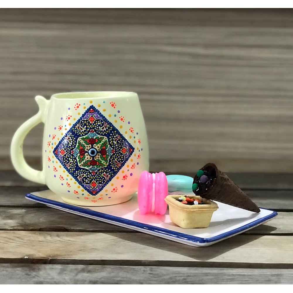 Price and Buy Artistic Handcrafted Ceramic Mug – Dot Art Pattern, Taraneh Model - Image 3