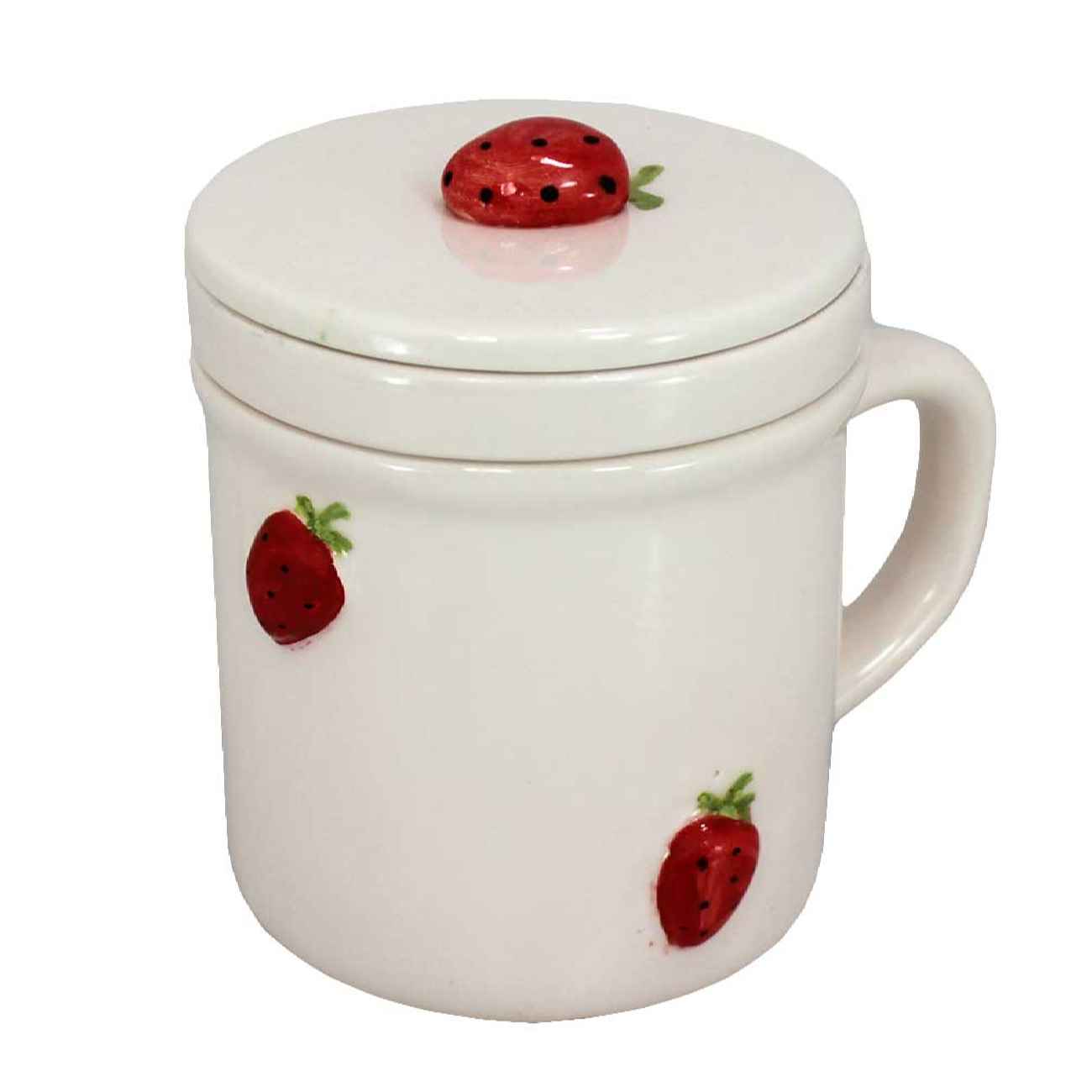 Price and Buy Artistic Handcrafted Ceramic Mug – Strawberries Design