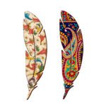 Price and Buy Artistic Persian Inspired Wooden Bookmark Feather Design – Set of 2