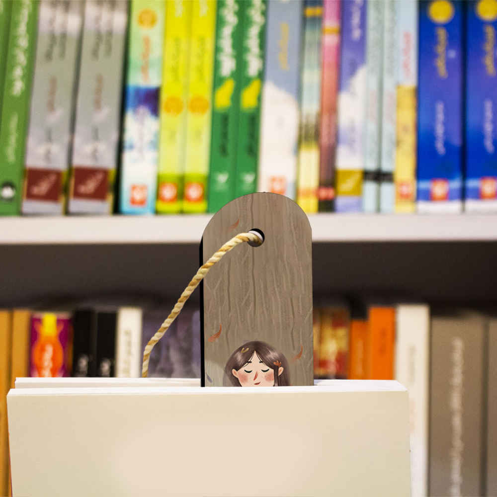 Price and Buy Artistic Persian Inspired Wooden Bookmark Girl & Coffee - Image 3