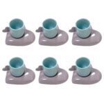 Price and Buy Artistic Porcelain Tea Set of 6 in Turquoise – Vibrant Colorful Collection for Home & Gift