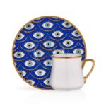 Price and Buy Artistic Porcelain Tea Set of 6 with Evil Eye Design – Unique & Symbolic Tea Service