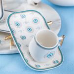 Price and Buy Artistic Porcelain Tea Set with White Evil Eye Design – Protective & Beautiful Tableware - Image 4