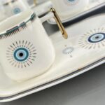 Price and Buy Artistic Porcelain Tea Set with White Evil Eye Design – Protective & Beautiful Tableware - Image 5
