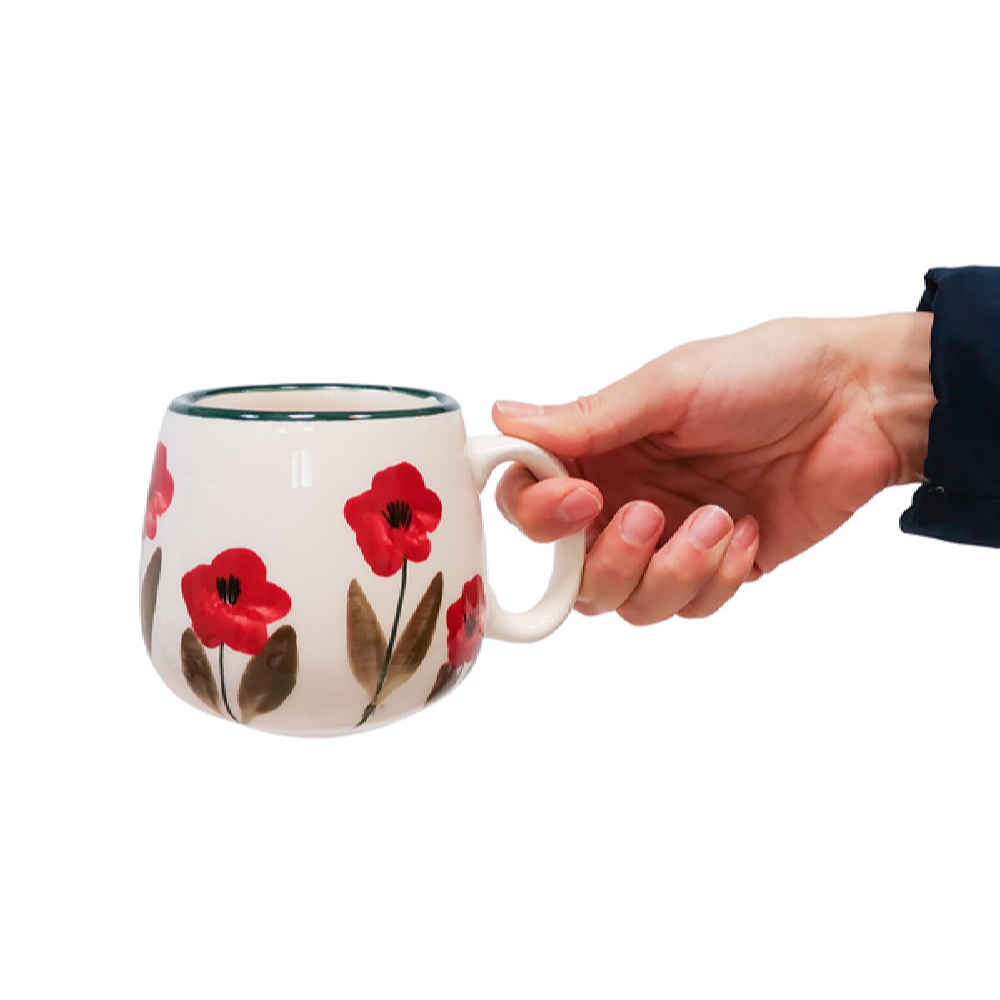Price and Buy Artistic Pottery Cup – Handcrafted with Flower Pattern - Image 3
