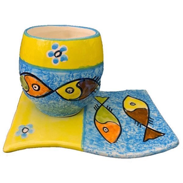 Price and Buy Artistic Pottery Mug – Decorative with Coaster, Fish Model_68f6176848e13.jpeg Price and Buy Artistic Pottery Mug – Decorative with Coaster, Fish Model