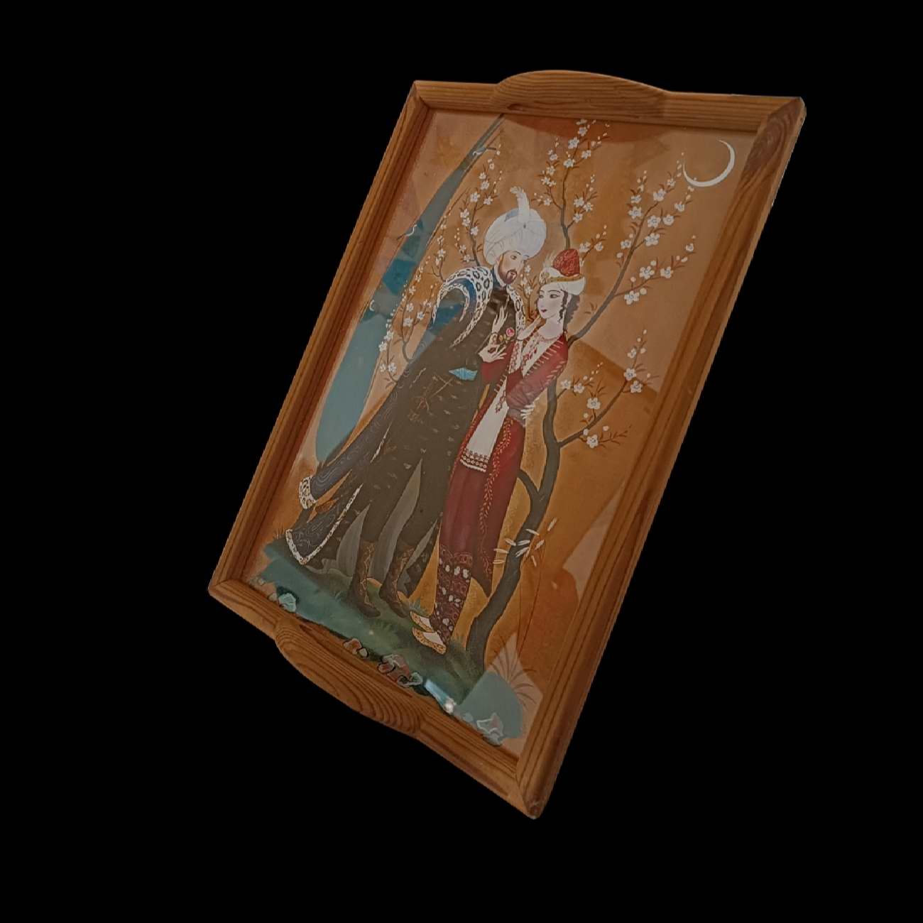 Price and Buy Artistic Wooden Glass Tray – Khosrow & Shirin Persian Design - Image 4