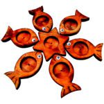 Price and Buy Artistic Wooden Haft Seen Set Adorned with Symbolic Fish Patterns for a Unique Nowruz Arrangement Set of 7