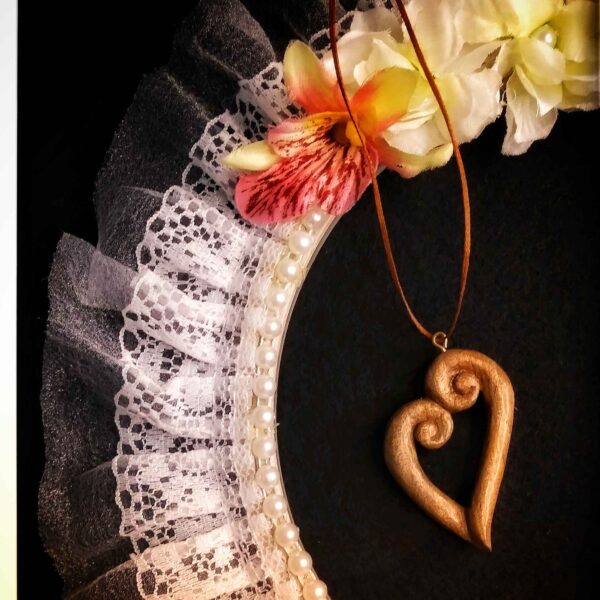 Price and Buy Artistic Wooden Pendant Necklace with Heart Design