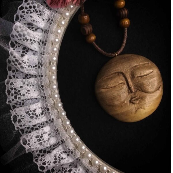 Price and Buy Artistic Wooden Pendant Necklace with Moon Design