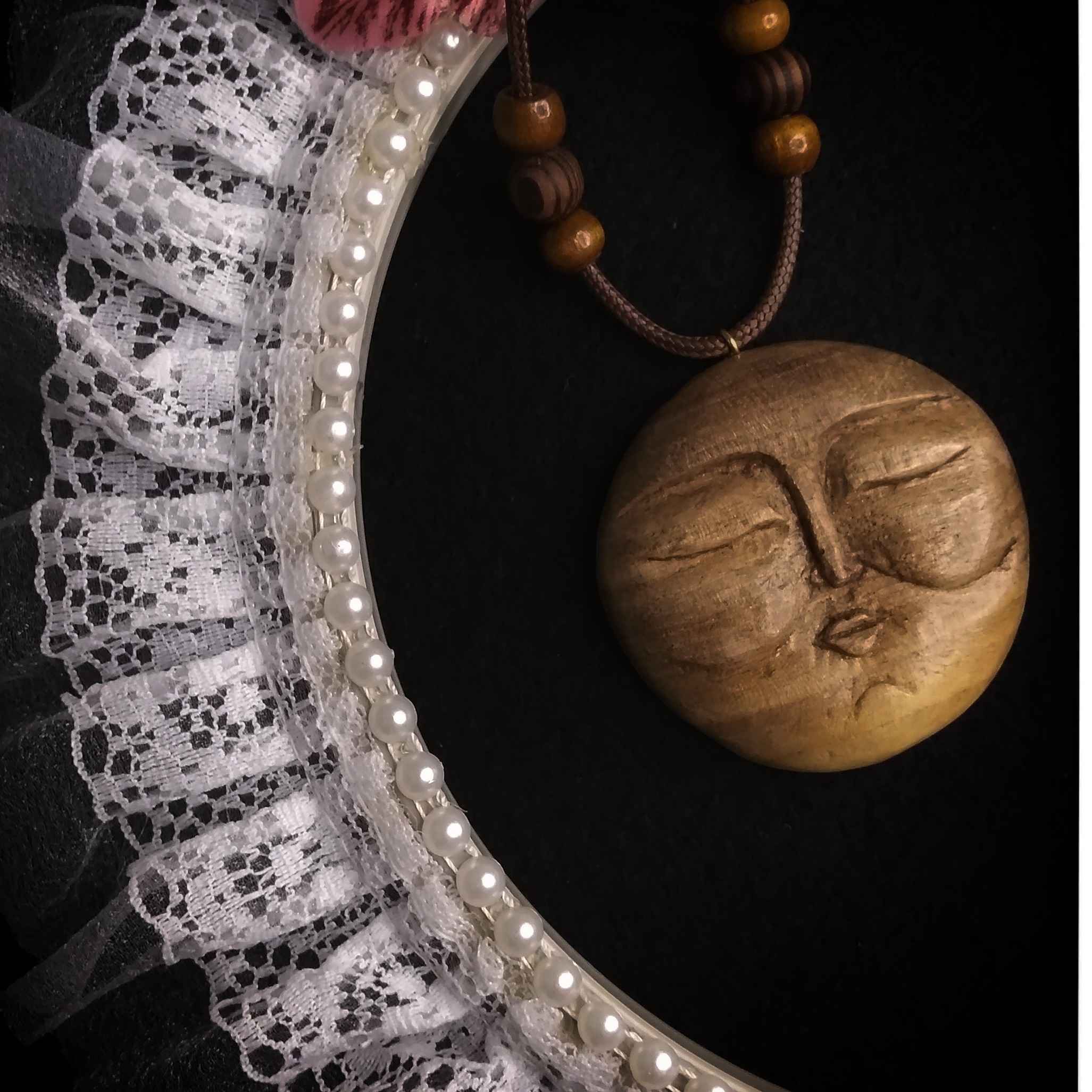 Price and Buy Artistic Wooden Pendant Necklace with Moon Design