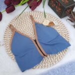 Price and Buy Athletic Crop Top and Panty Set – Front-Zip, Padded, Model 4563 in Blue - Image 5