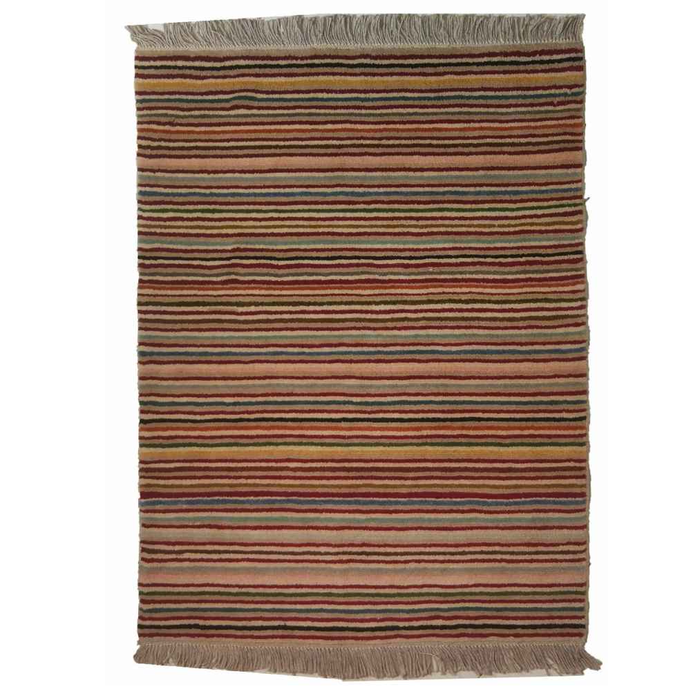 Price and Buy Authentic Genuine Persian Gabbeh Wool Rug Handwoven Striped Red