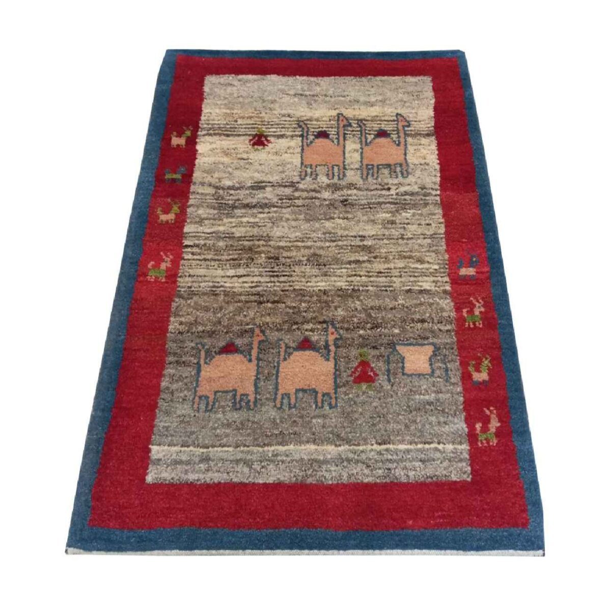 Price and Buy Authentic Genuine Persian Gabbeh Wool Rug Handwoven with Camel Motif - Image 3