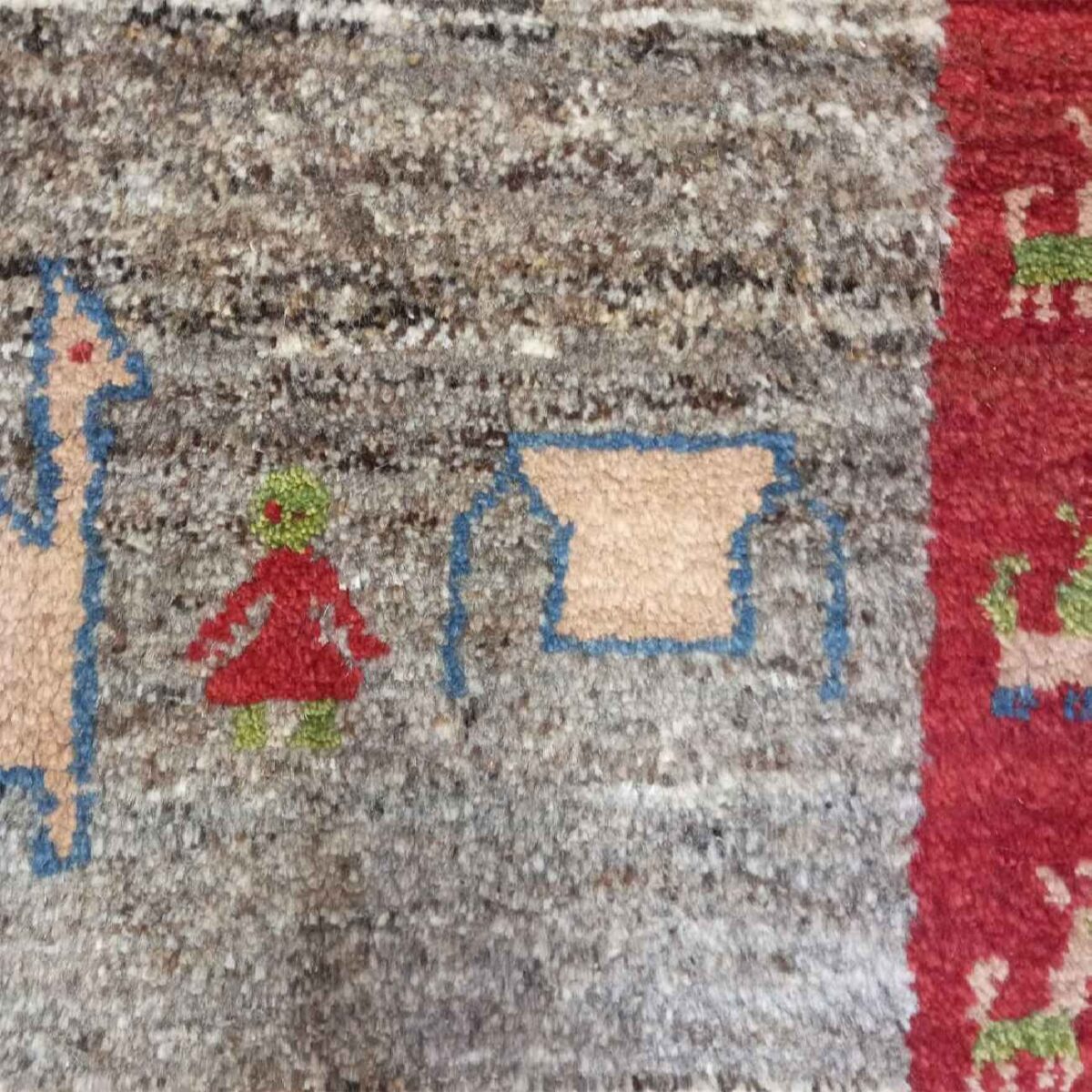 Price and Buy Authentic Genuine Persian Gabbeh Wool Rug Handwoven with Camel Motif - Image 6