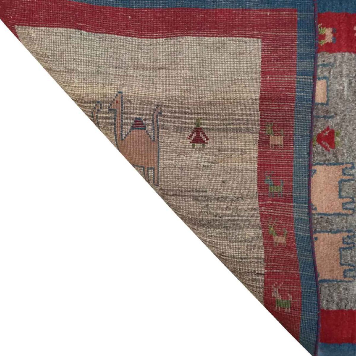 Price and Buy Authentic Genuine Persian Gabbeh Wool Rug Handwoven with Camel Motif - Image 7