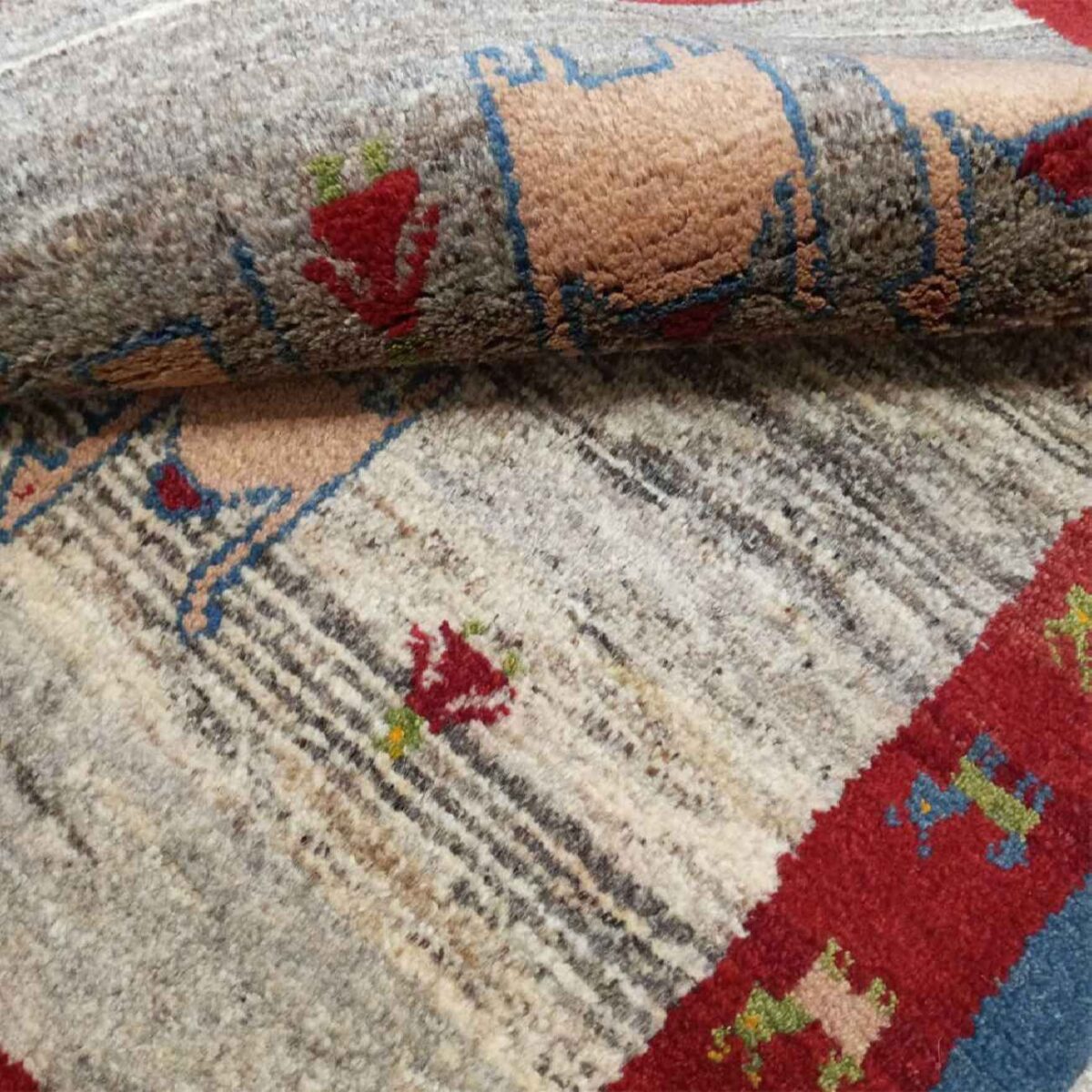 Price and Buy Authentic Genuine Persian Gabbeh Wool Rug Handwoven with Camel Motif - Image 8