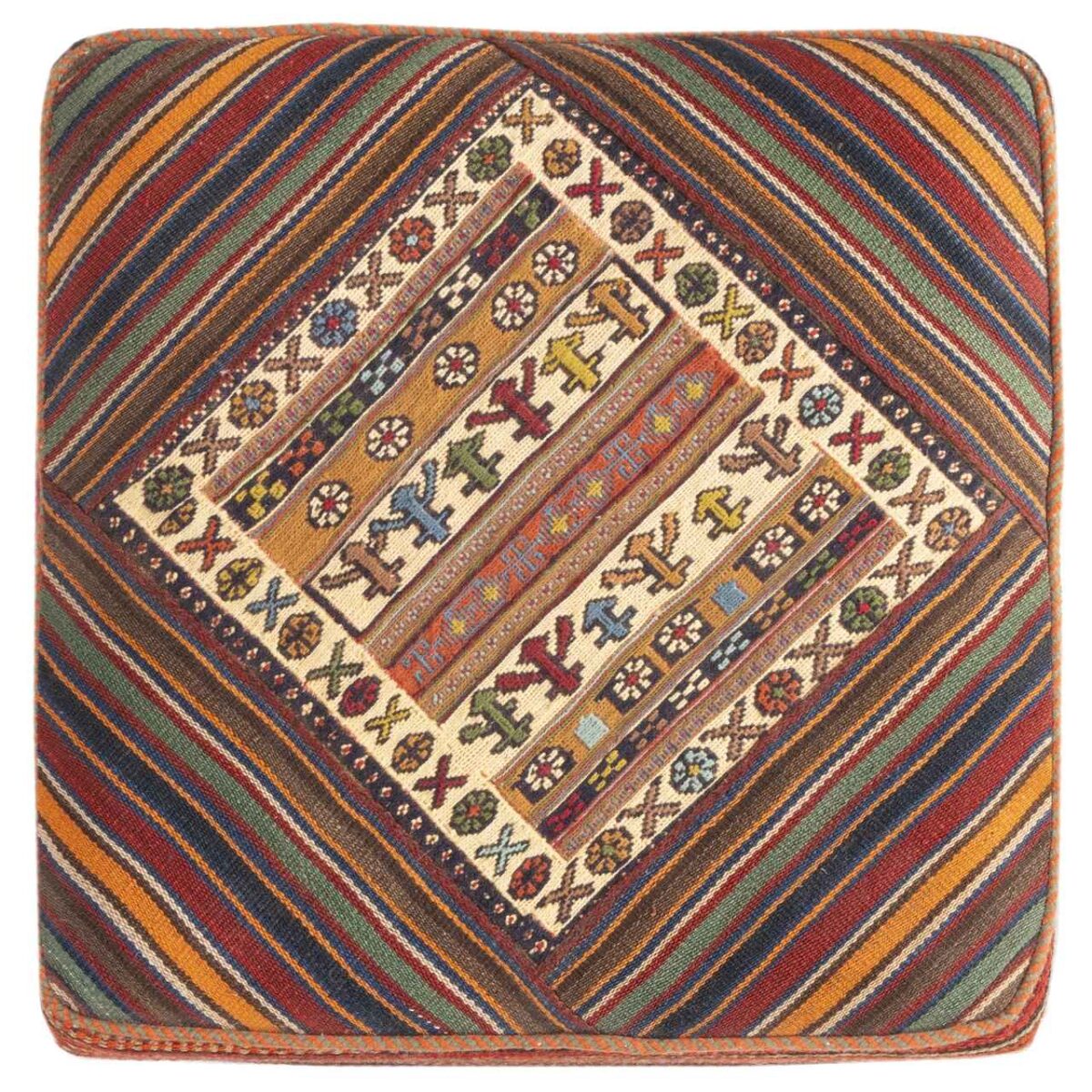 Price and Buy Authentic Ottoman Kilim Pouf with the Origin Iran Handcrafted AP406 - Image 5