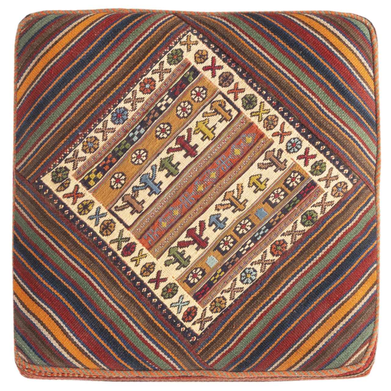 Price and Buy Authentic Ottoman Kilim Pouf with the Origin Iran Handcrafted AP406 - Image 5