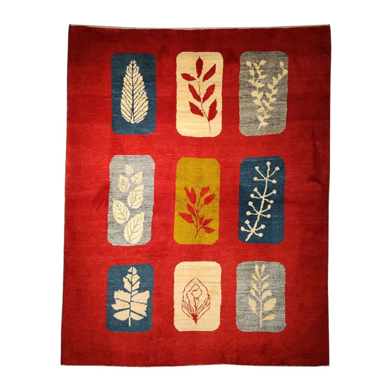 Price and Buy Authentic Persian Gabbeh Wool Rug Handwoven Leaf Motifs