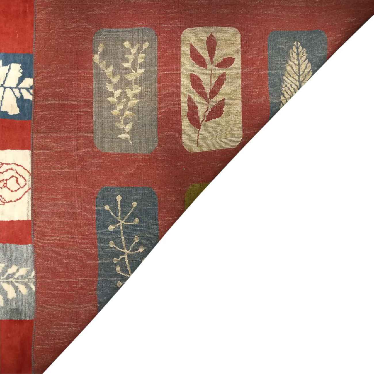 Price and Buy Authentic Persian Gabbeh Wool Rug Handwoven Leaf Motifs - Image 5