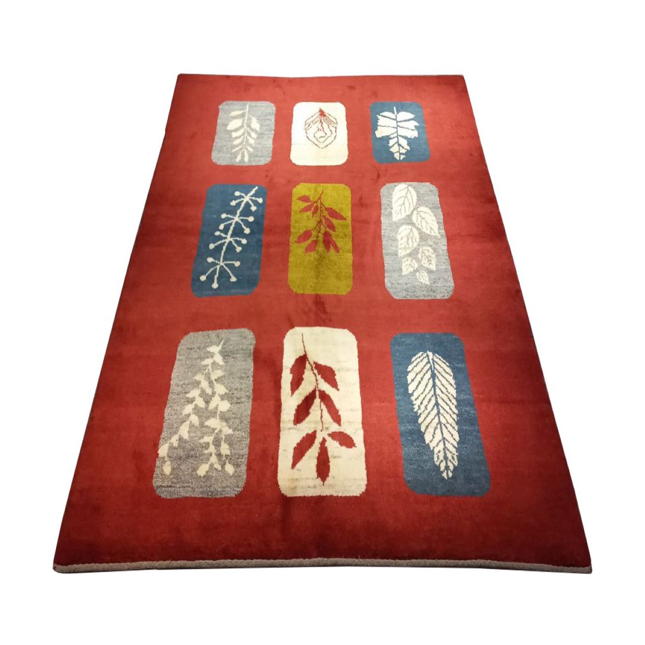 Price and Buy Authentic Persian Gabbeh Wool Rug Handwoven Leaf Motifs - Image 6