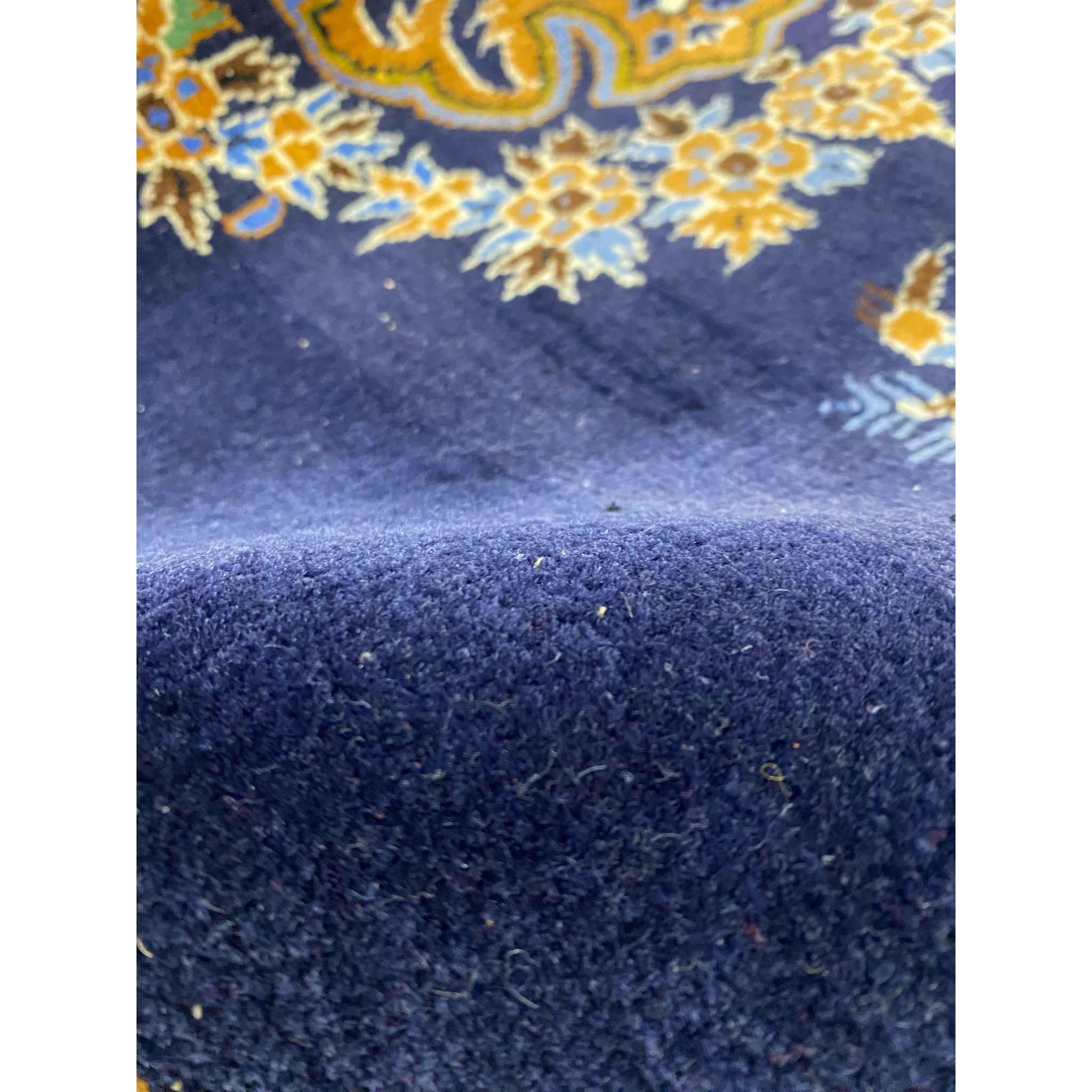 Price and Buy Authentic Persian Prayer Rug Hand-Knotted & Luxurious Sajada Navy Blue - Image 4