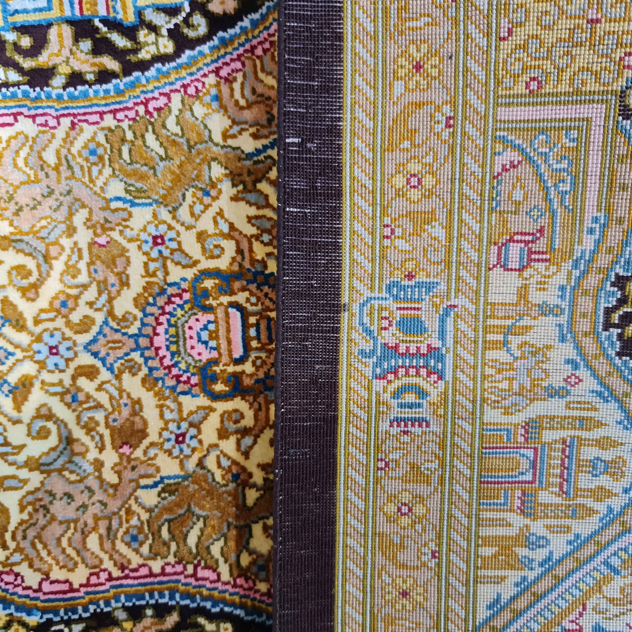Price and Buy Authentic Persian Prayer Silk Rug Hand-Knotted & Luxurious Sajada Dastbaf - Image 3