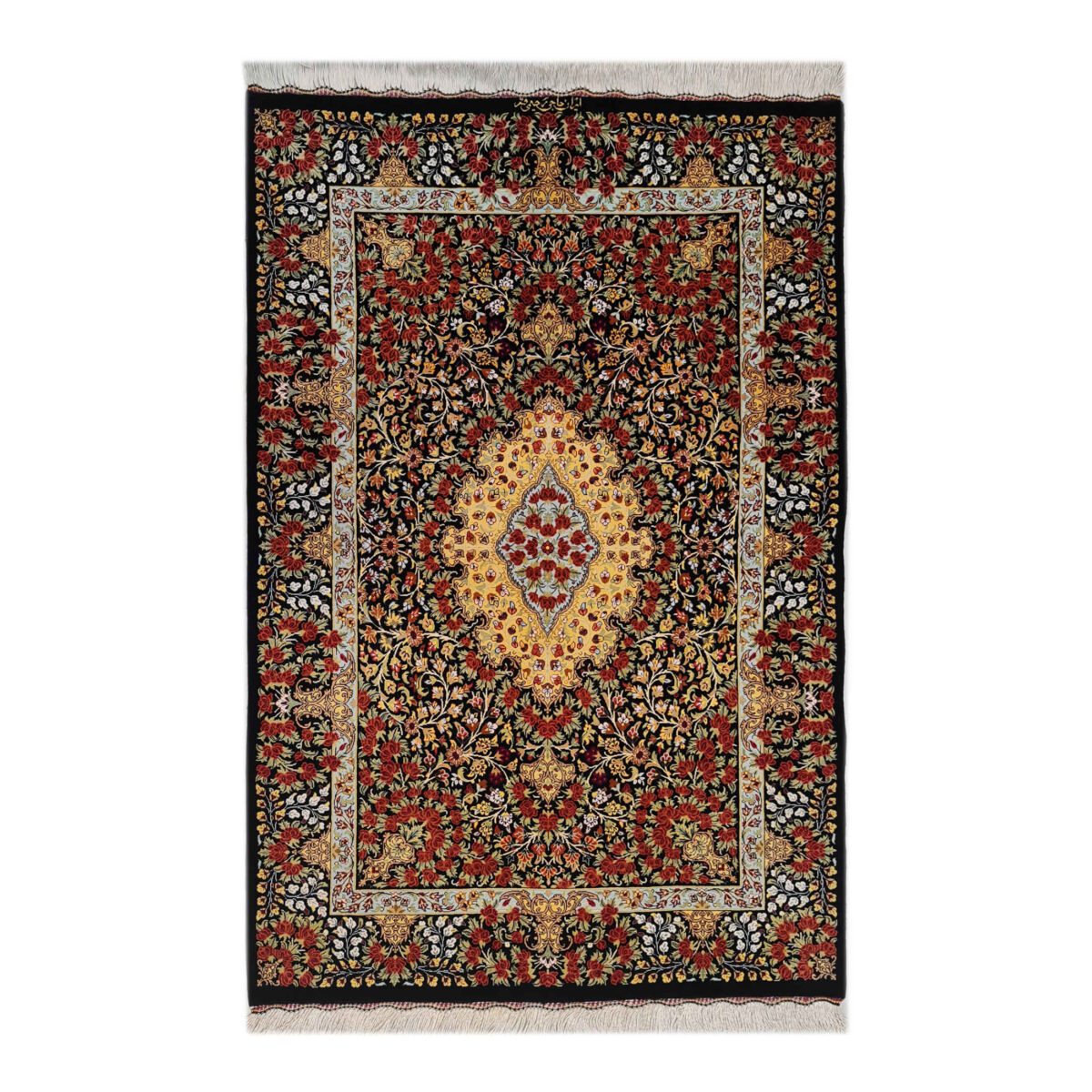 Price and Buy Authentic Persian Prayer Silk Rug Hand-Knotted & Luxurious Sajada Rahimi