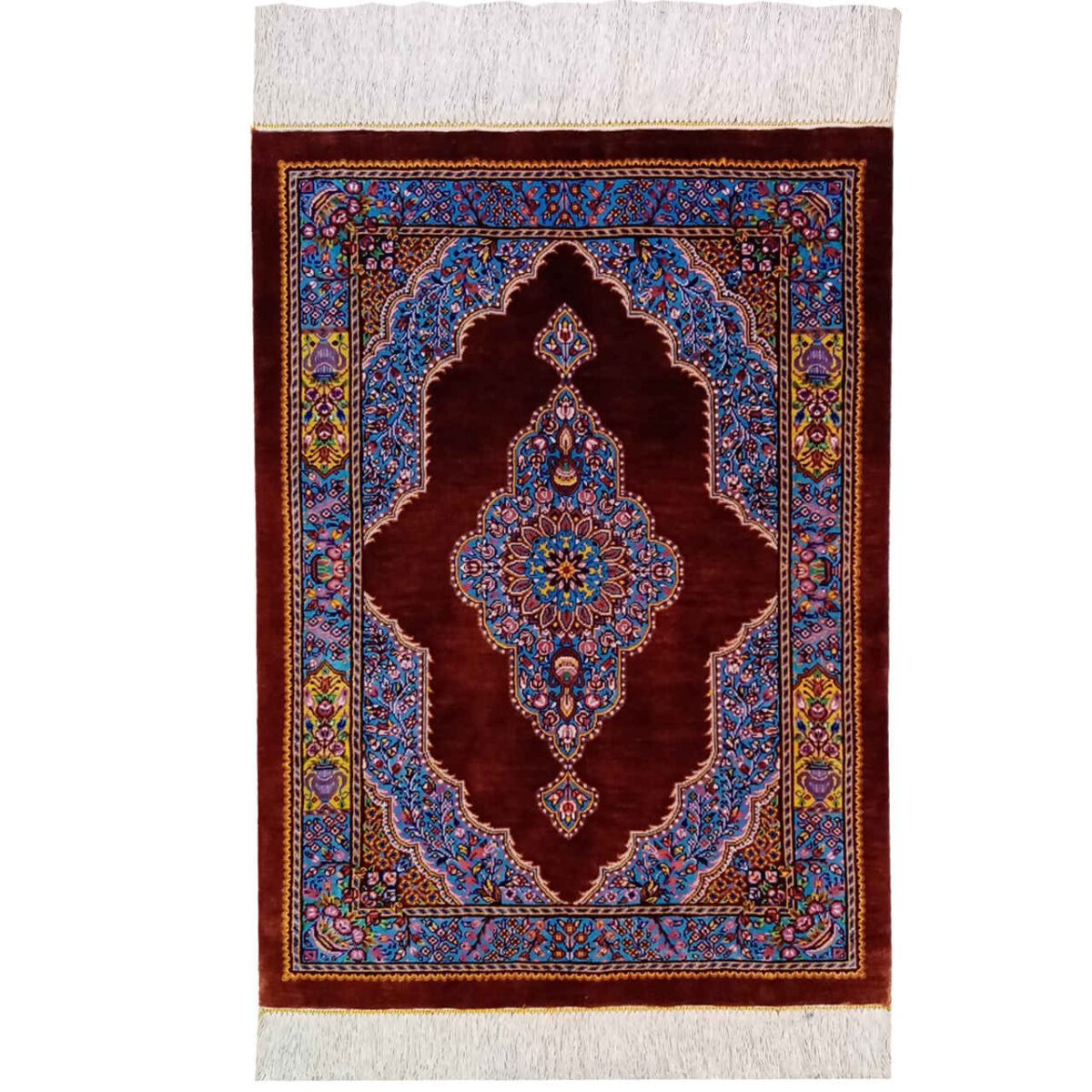 Price and Buy Authentic Persian Prayer Silk Rug Hand-Knotted & Luxurious Sajada