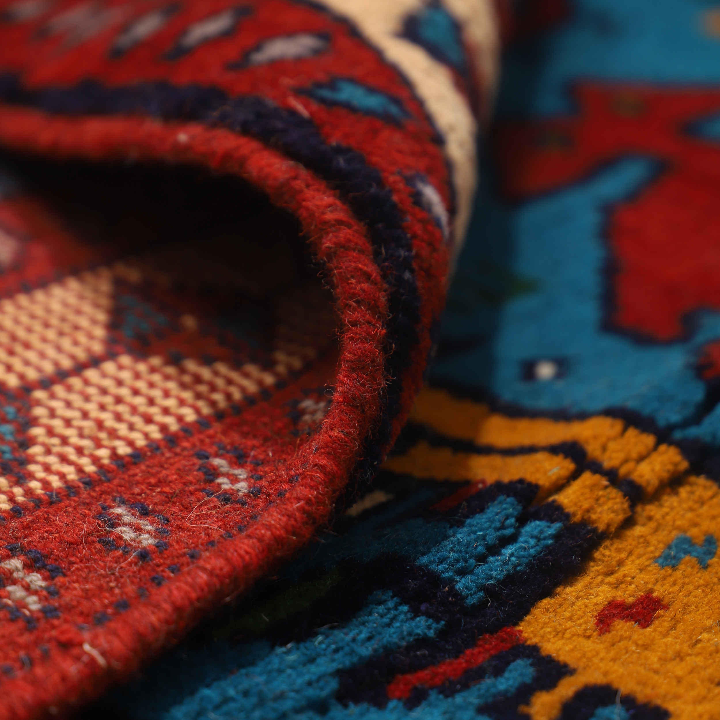Price and Buy Authentic Persian Wool Carpet Hand-Knotted in Khorasan Animal Motifs Blue - Image 6