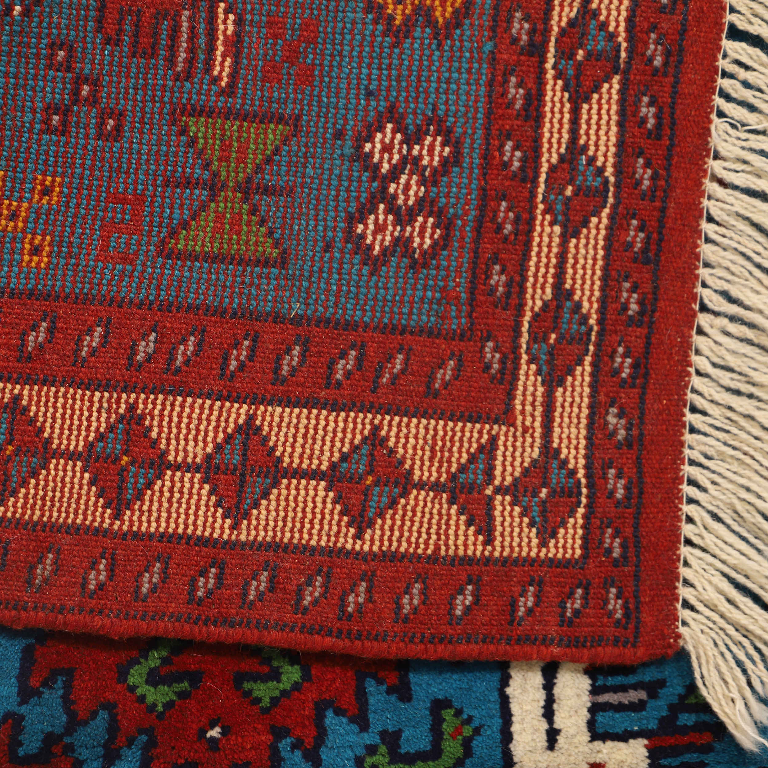 Price and Buy Authentic Persian Wool Carpet Hand-Knotted in Khorasan Animal Motifs Blue - Image 7
