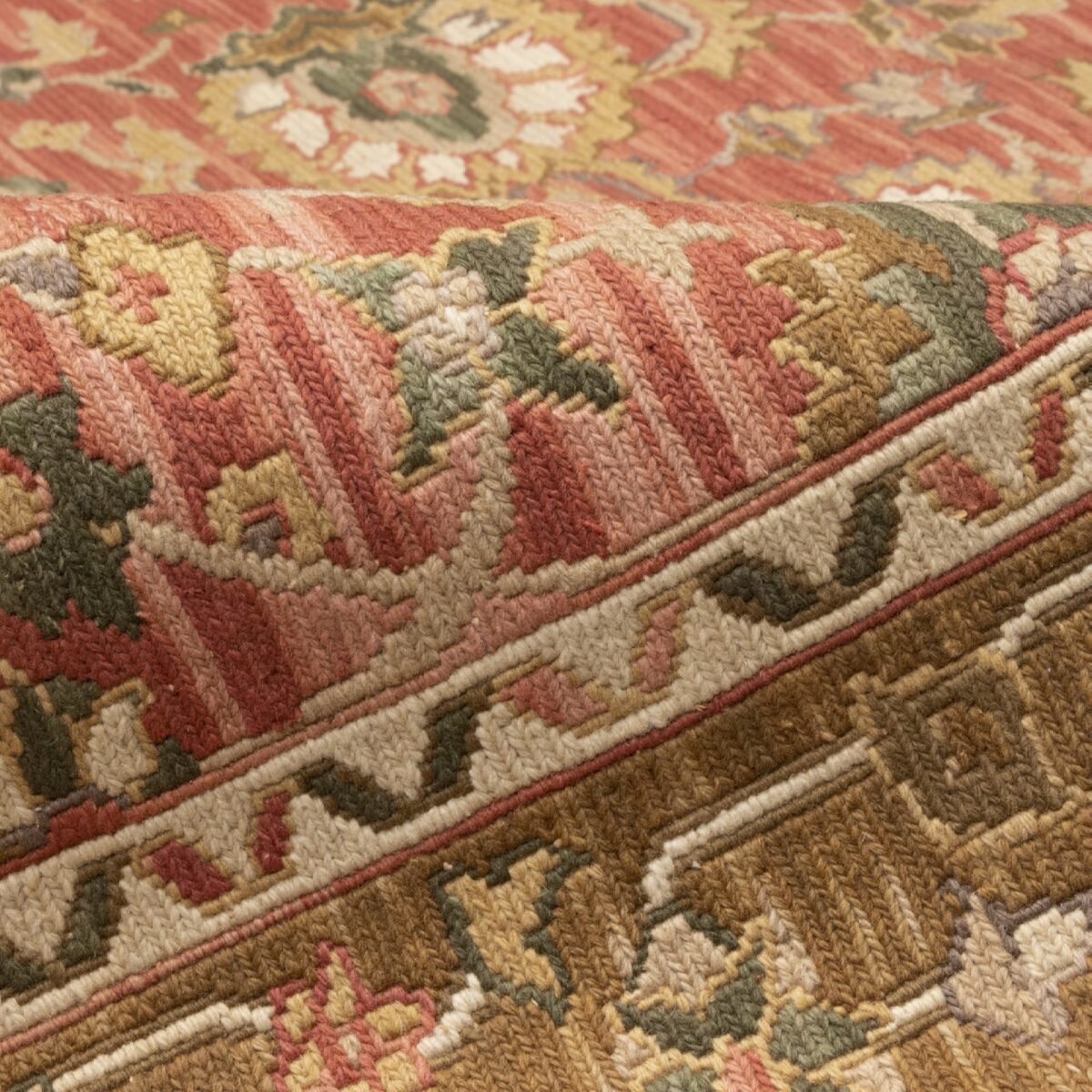 Price and Buy Authentic Persian Wool Kilim Rug Handwoven in Fars Bordered Salmon - Image 7
